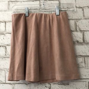 Pink mini suede skirt